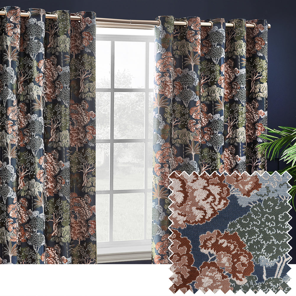 Woodlands Room Darkening Eyelet Curtains