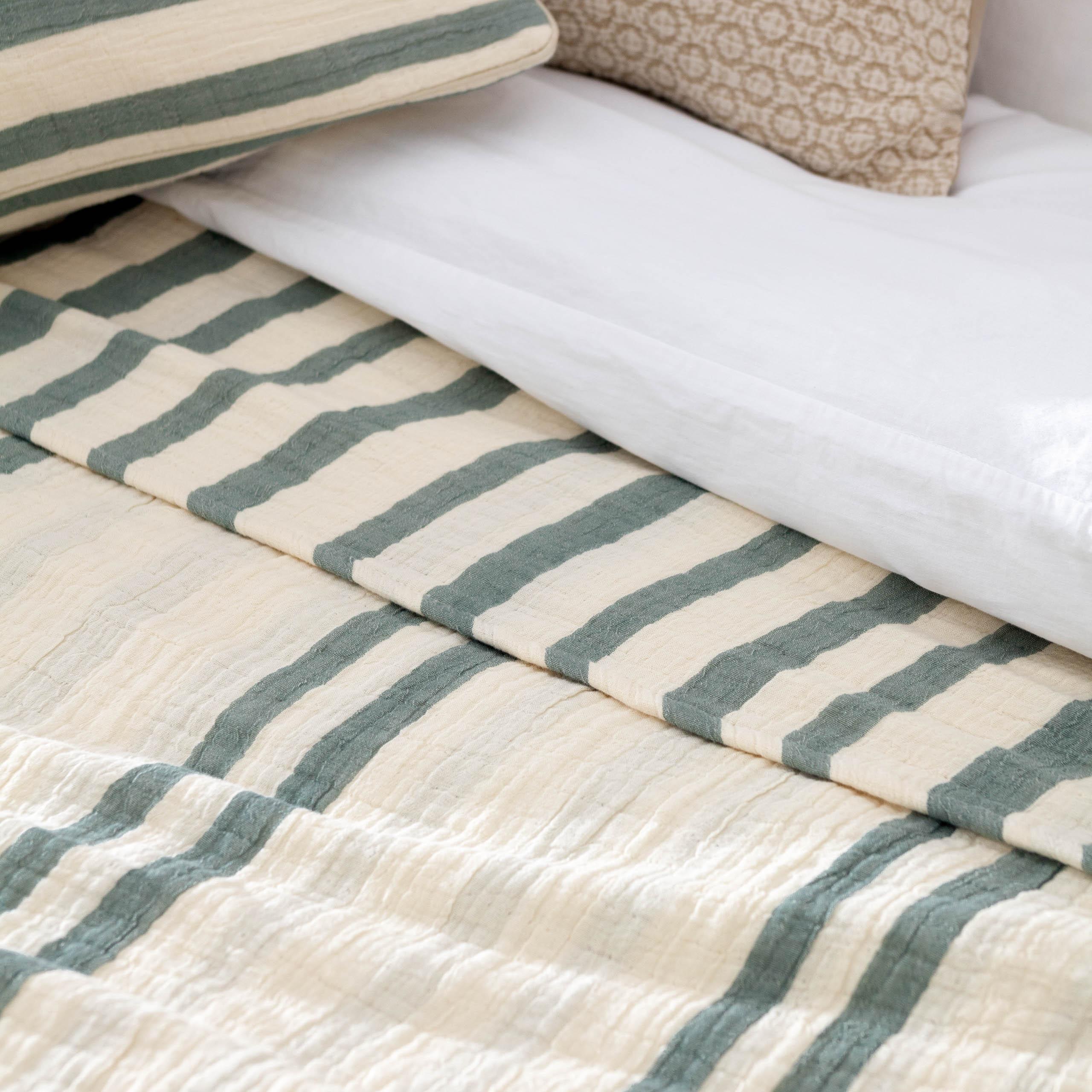 Woven Stripe 100% Cotton Bedspread