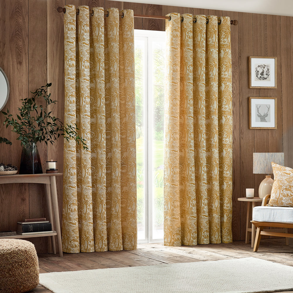 Winter Woods Animal Chenille Eyelet Curtains