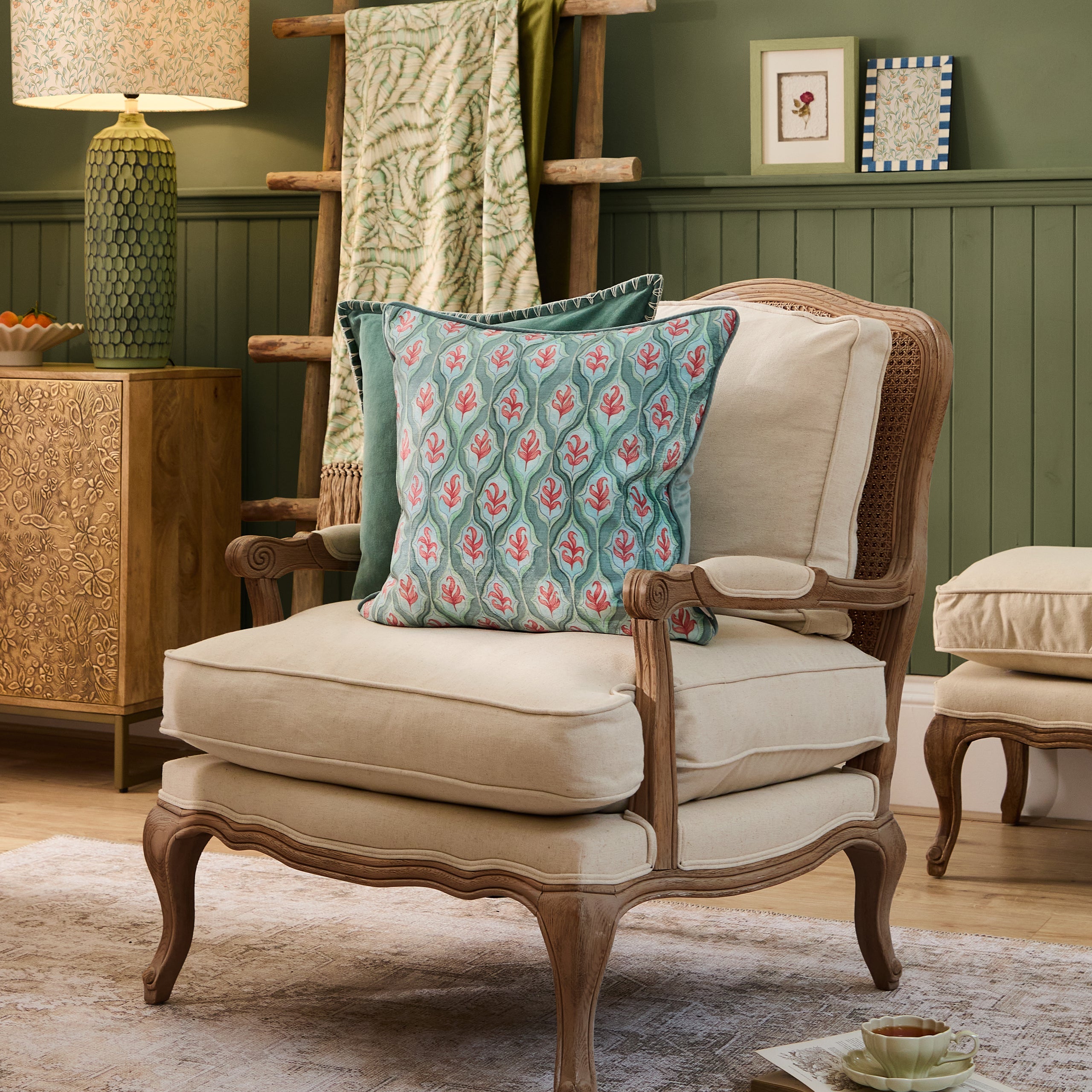 Zephyr Printed Velvet Cushion