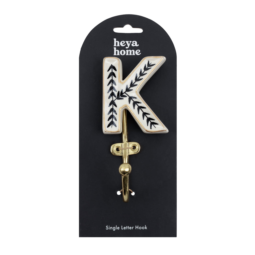 Alphabet K Set of 1 Wall Hooks