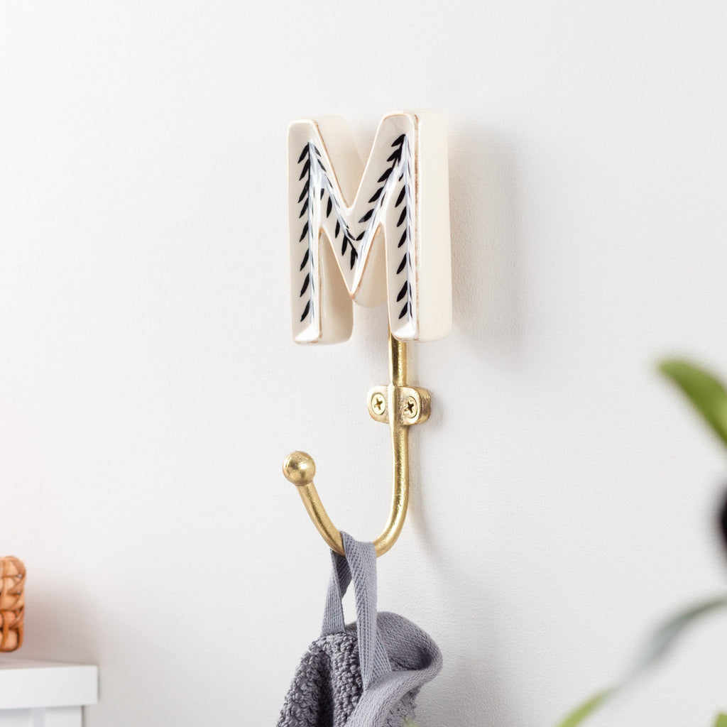 Alphabet M Set of 1 Wall Hooks