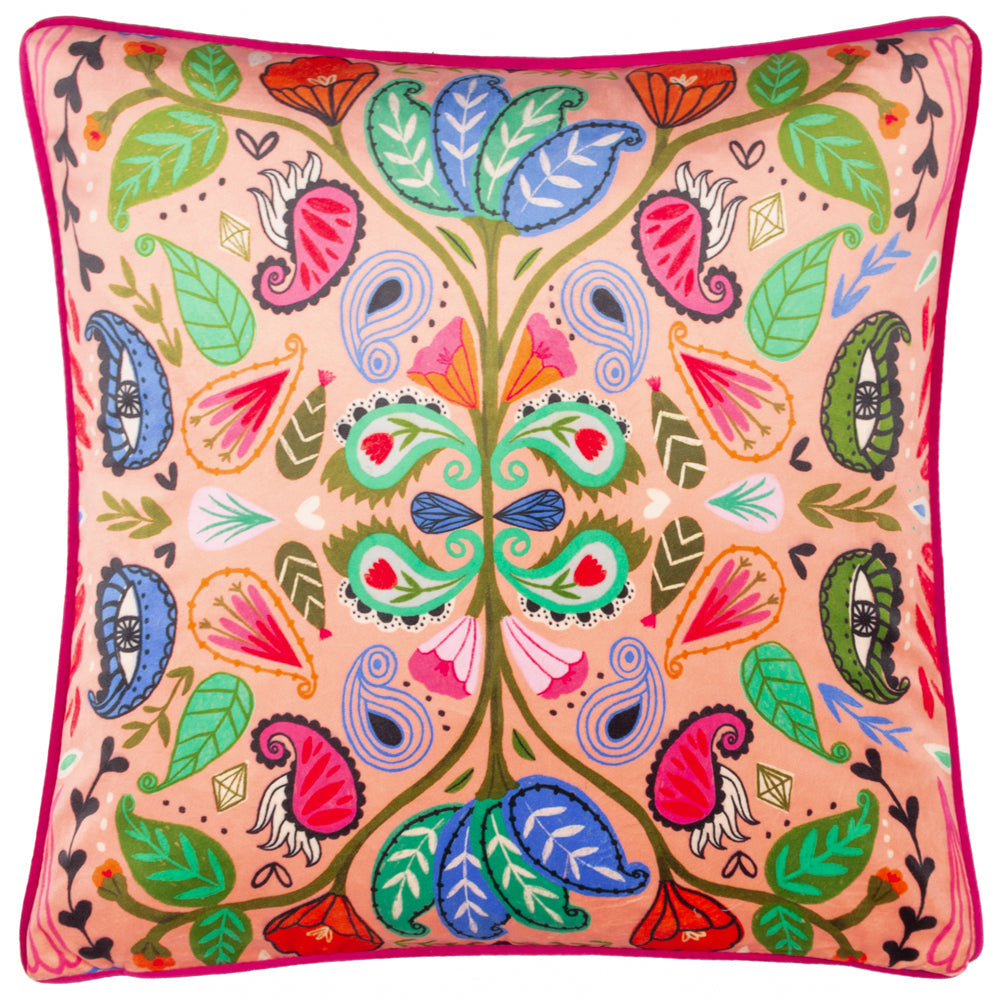 Paisley Blooms Illustrated Cushion