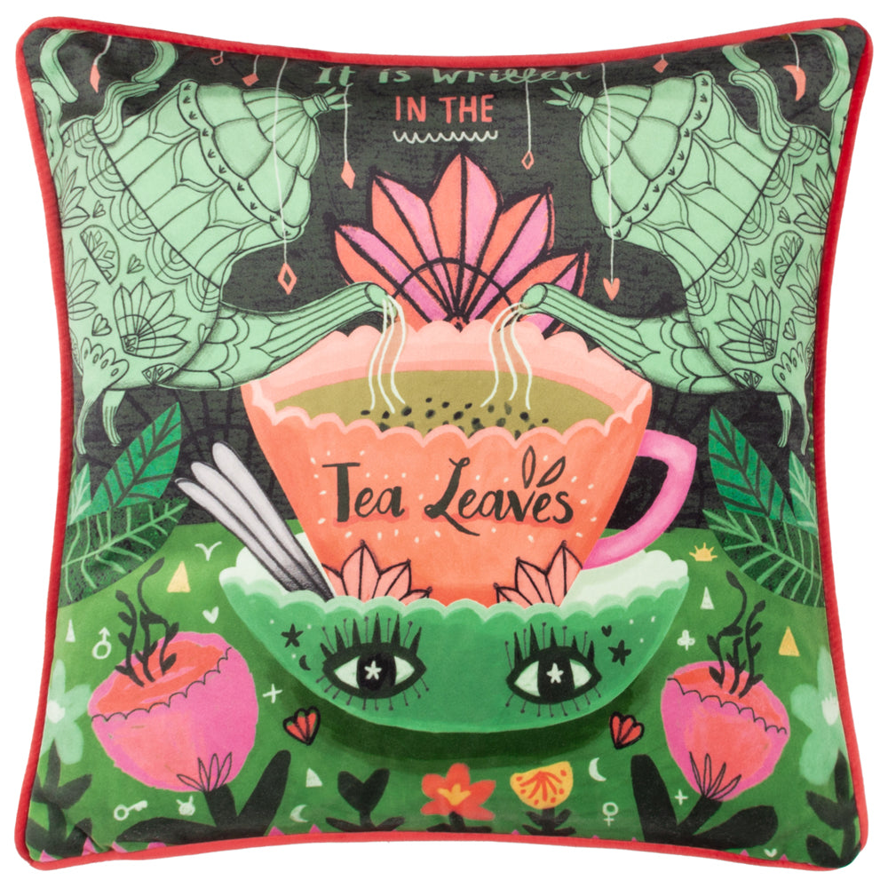 Tea Leaves Illustrated Cushion
