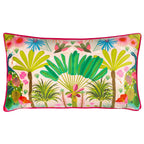 Tropical Peacock Illustrated Cushion