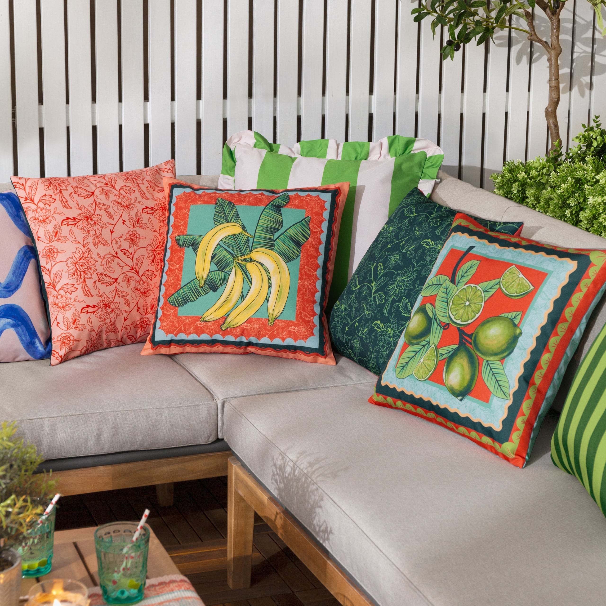 Anemone Bananas Printed Outdoor Cushion