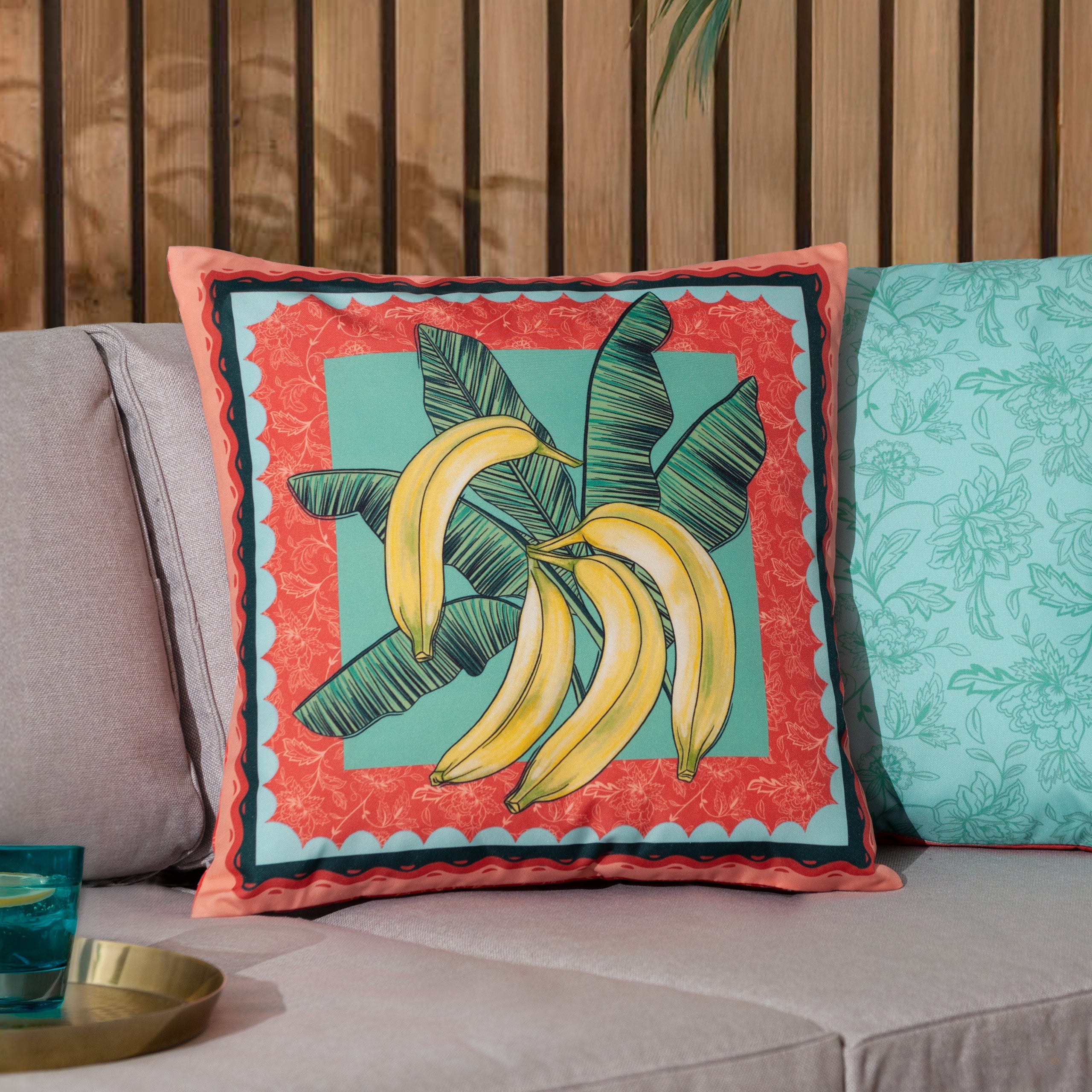 Anemone Bananas Printed Outdoor Cushion