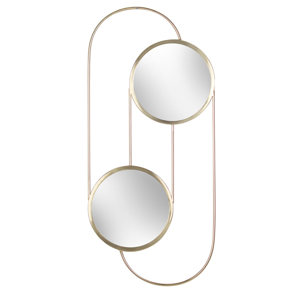 Abstract Double Round Circular Wall Mirror