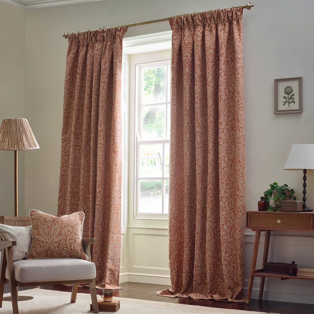 Acorn Tonal Matt Jacquard Pencil Pleat Curtains