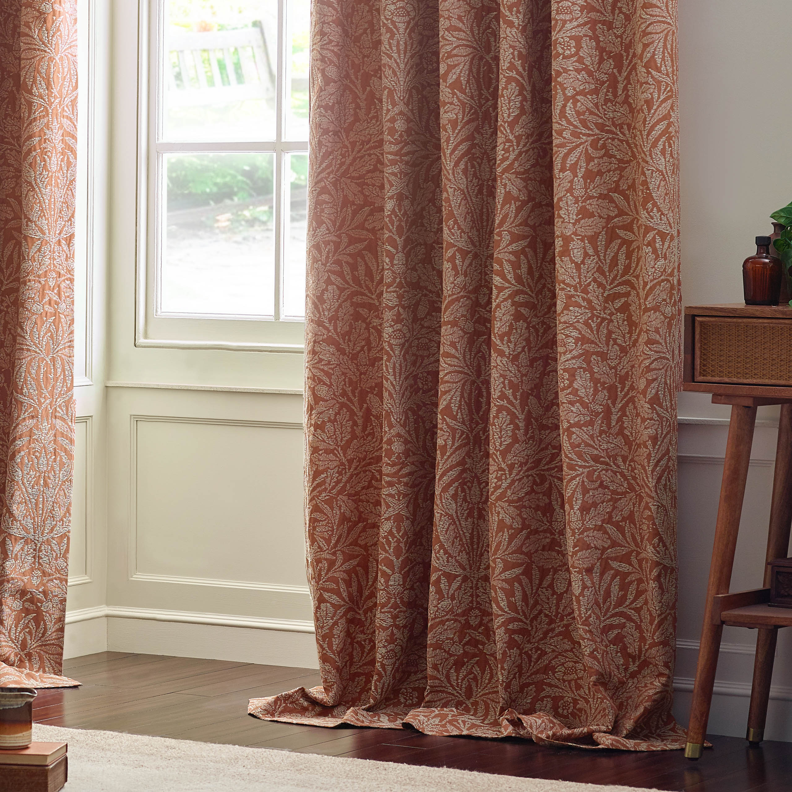 Acorn Tonal Matt Jacquard Pencil Pleat Curtains