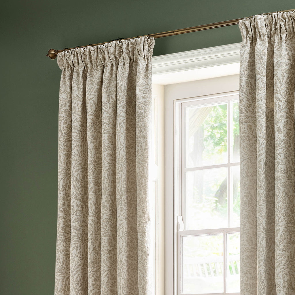 Acorn Tonal Matt Jacquard Pencil Pleat Curtains