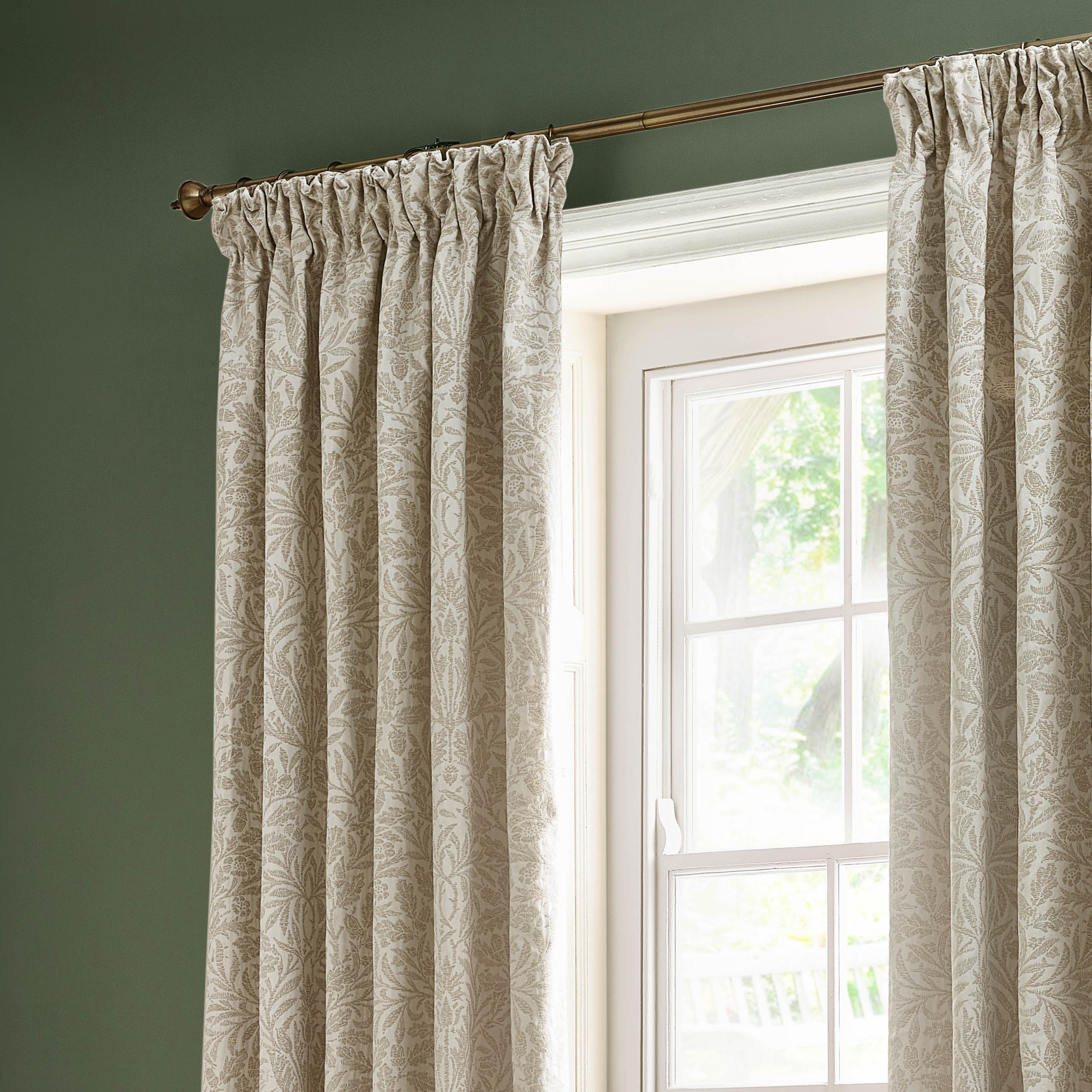 Acorn Tonal Matt Jacquard Pencil Pleat Curtains