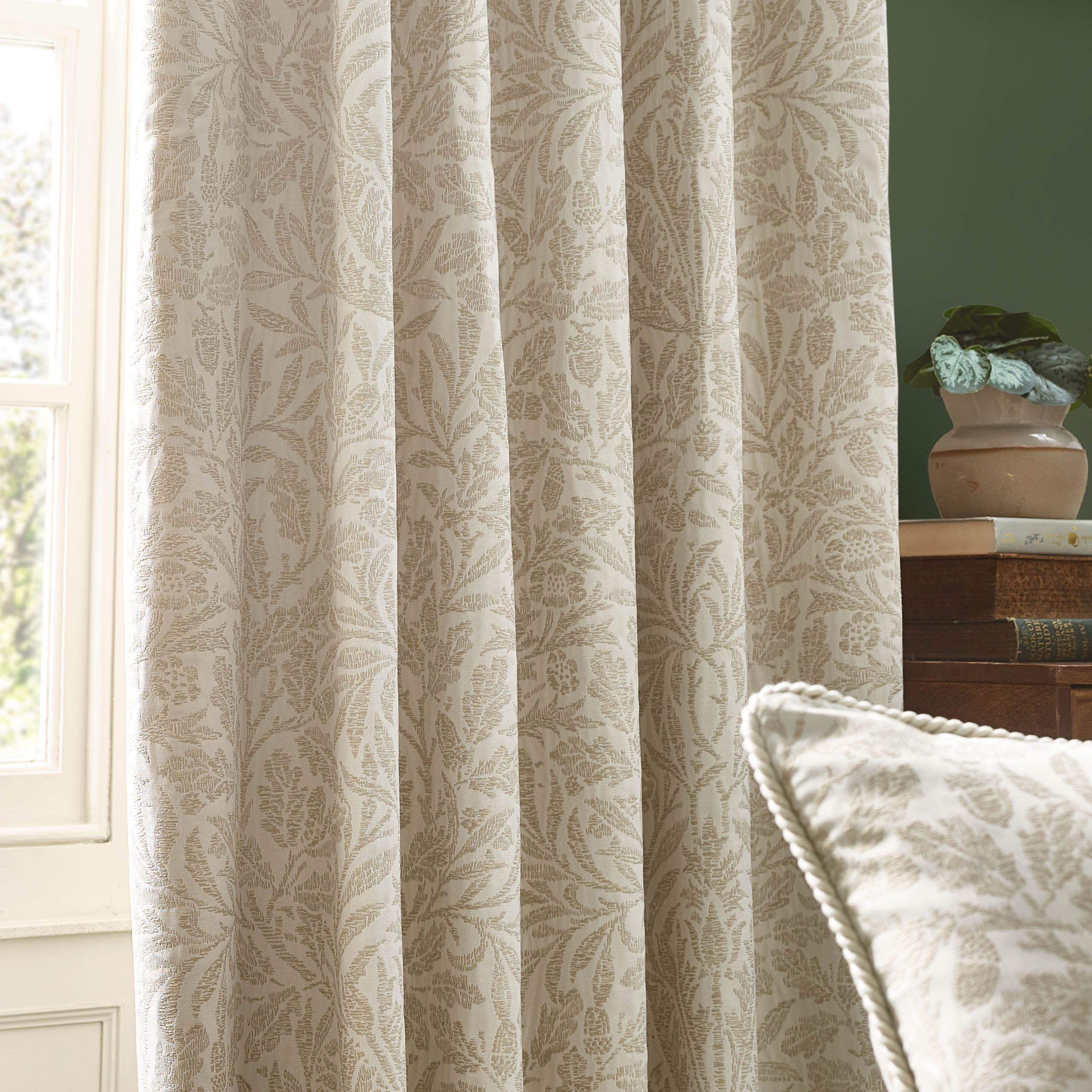 Acorn Tonal Matt Jacquard Pencil Pleat Curtains