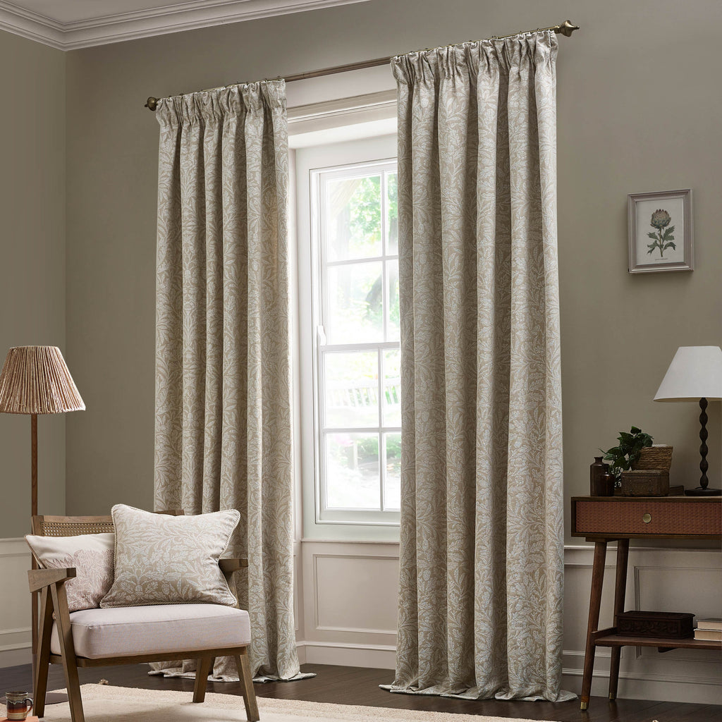 Acorn Tonal Matt Jacquard Pencil Pleat Curtains