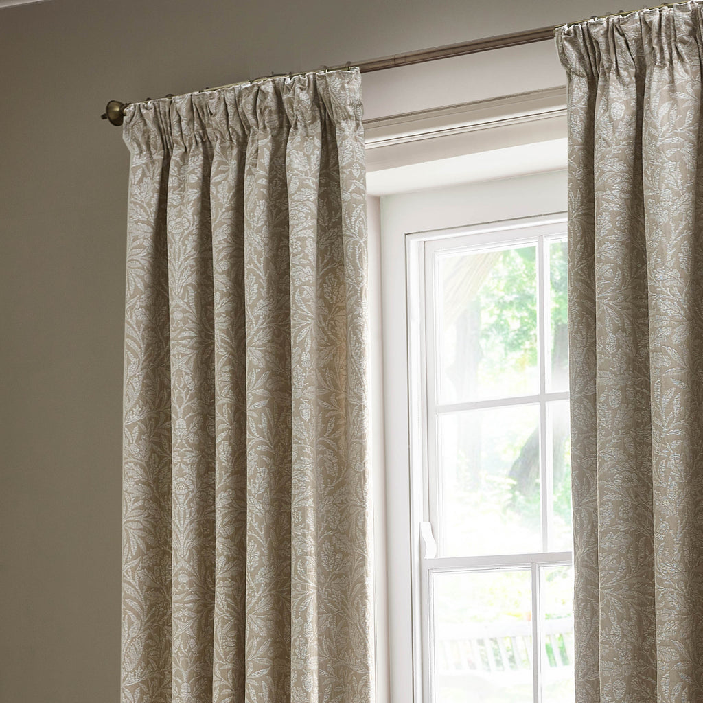 Acorn Tonal Matt Jacquard Pencil Pleat Curtains