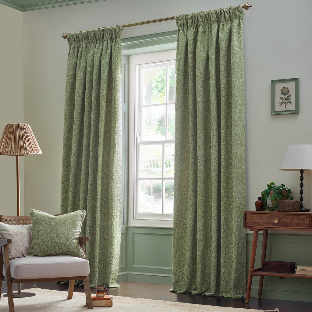 Acorn Tonal Matt Jacquard Pencil Pleat Curtains
