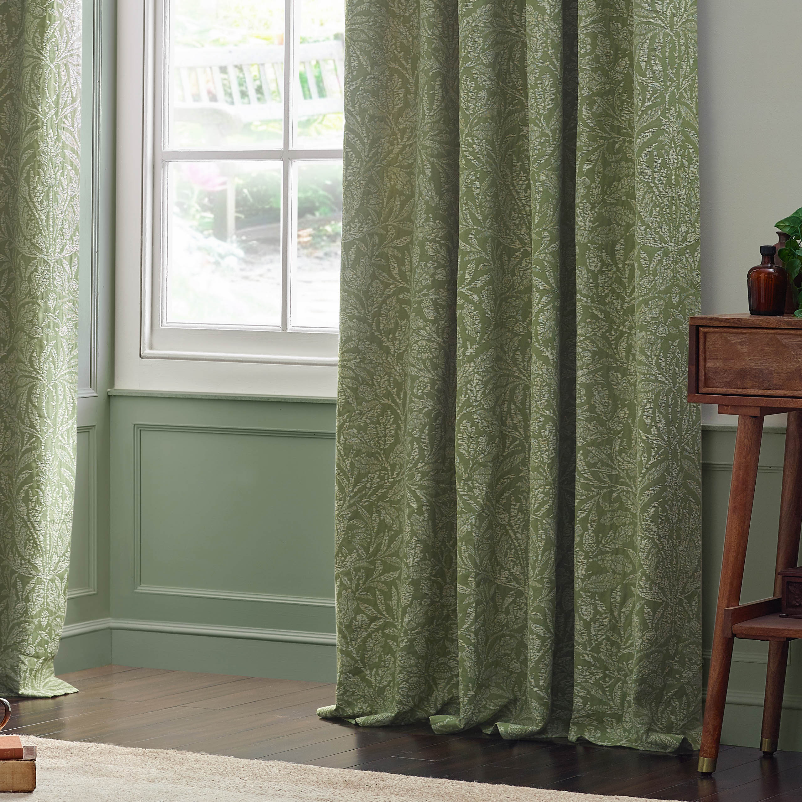Acorn Tonal Matt Jacquard Pencil Pleat Curtains