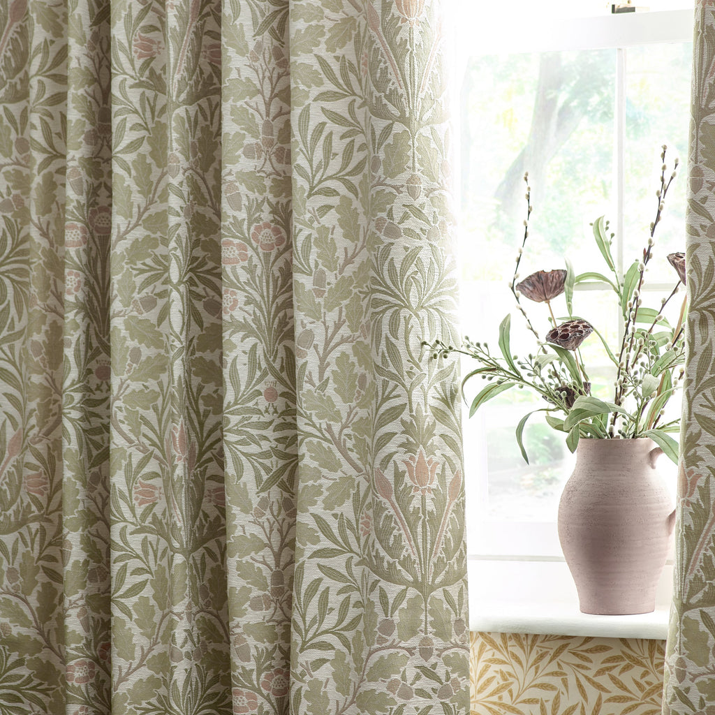Acorn Multi Floral Jacquard Pencil Pleat Curtains