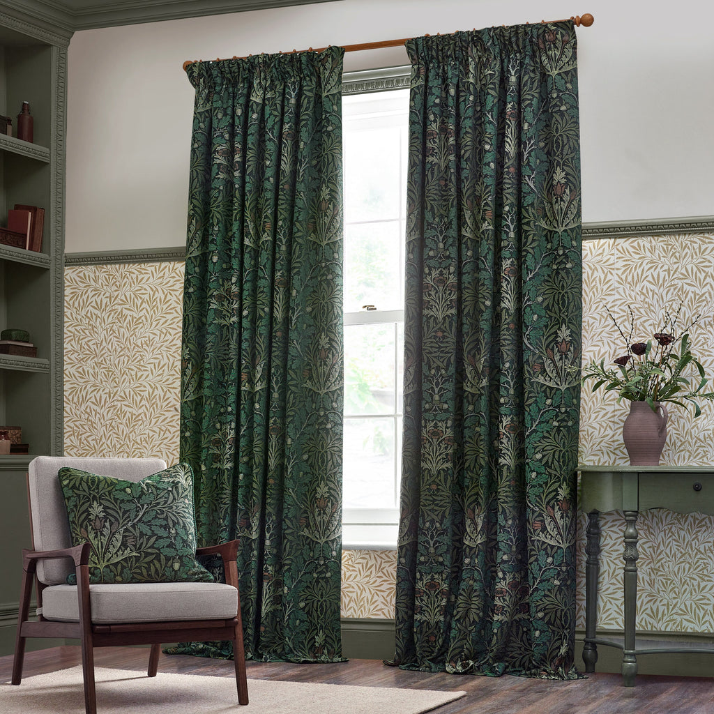 Acorn Multi Floral Jacquard Pencil Pleat Curtains
