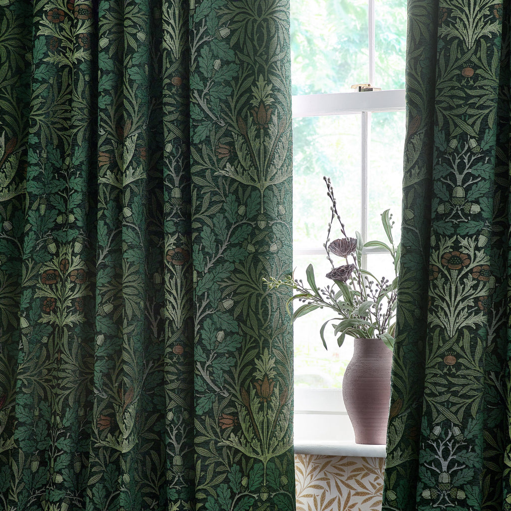 Acorn Multi Floral Jacquard Pencil Pleat Curtains