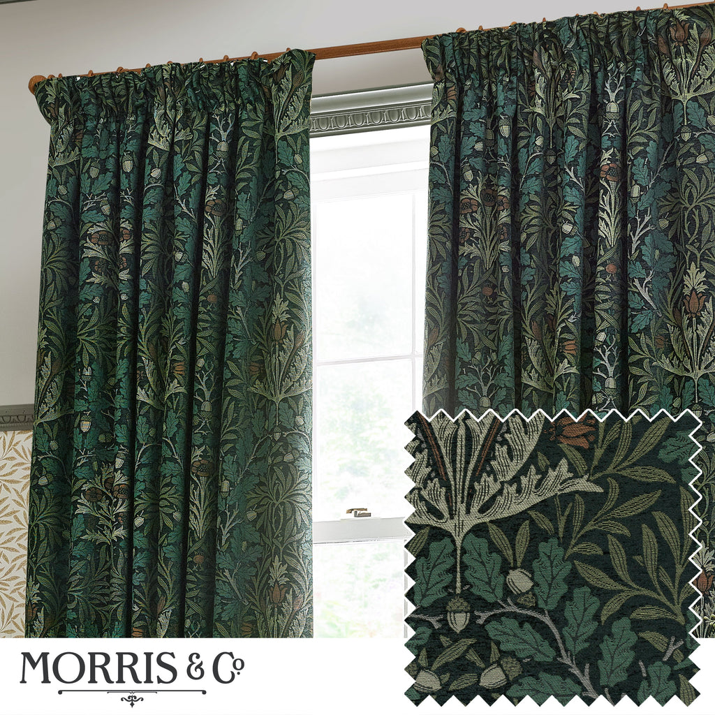 Acorn Multi Floral Jacquard Pencil Pleat Curtains