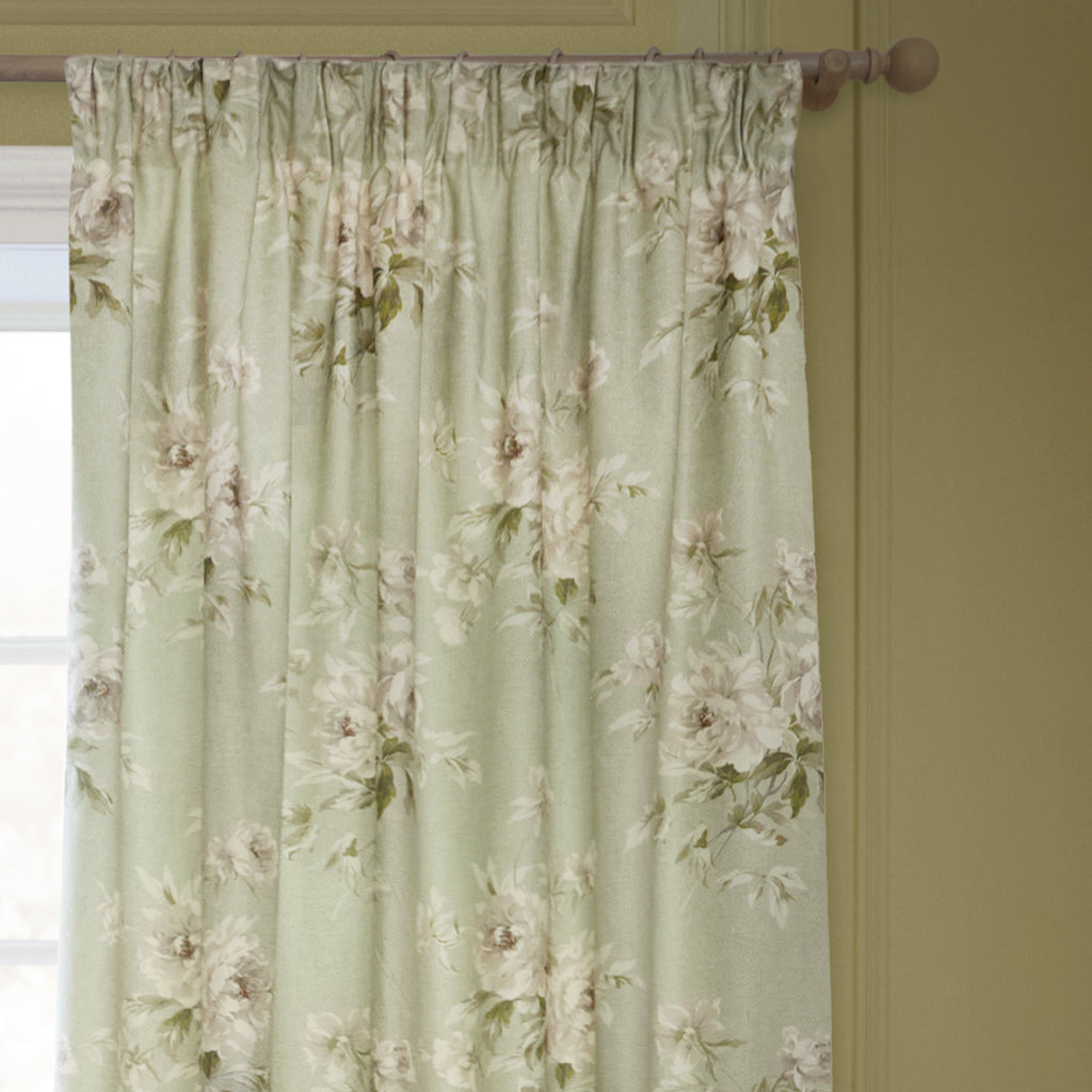 Adele Floral Chenille Pencil Pleat Curtains