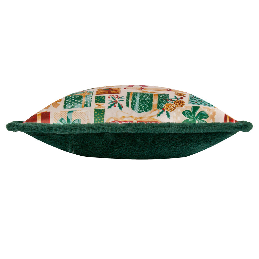 All Wrapped Up Velvet Faux Fur Cushion