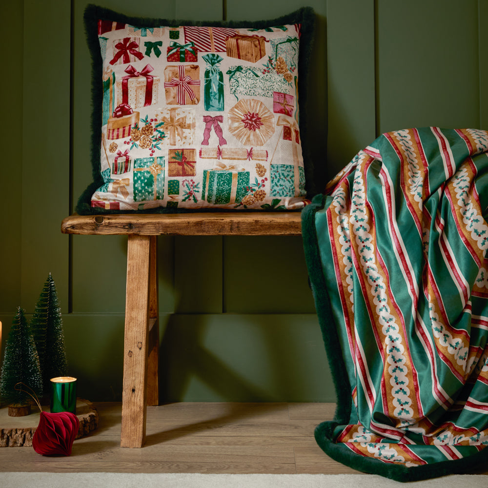 All Wrapped Up Velvet Faux Fur Cushion