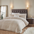 Alpine Striped Faux Fur Duvet Cover Set