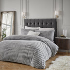 Alpine Striped Faux Fur Duvet Cover Set