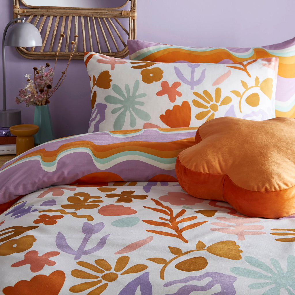 Amelie Printed Abstract Floral Duvet Cover Set