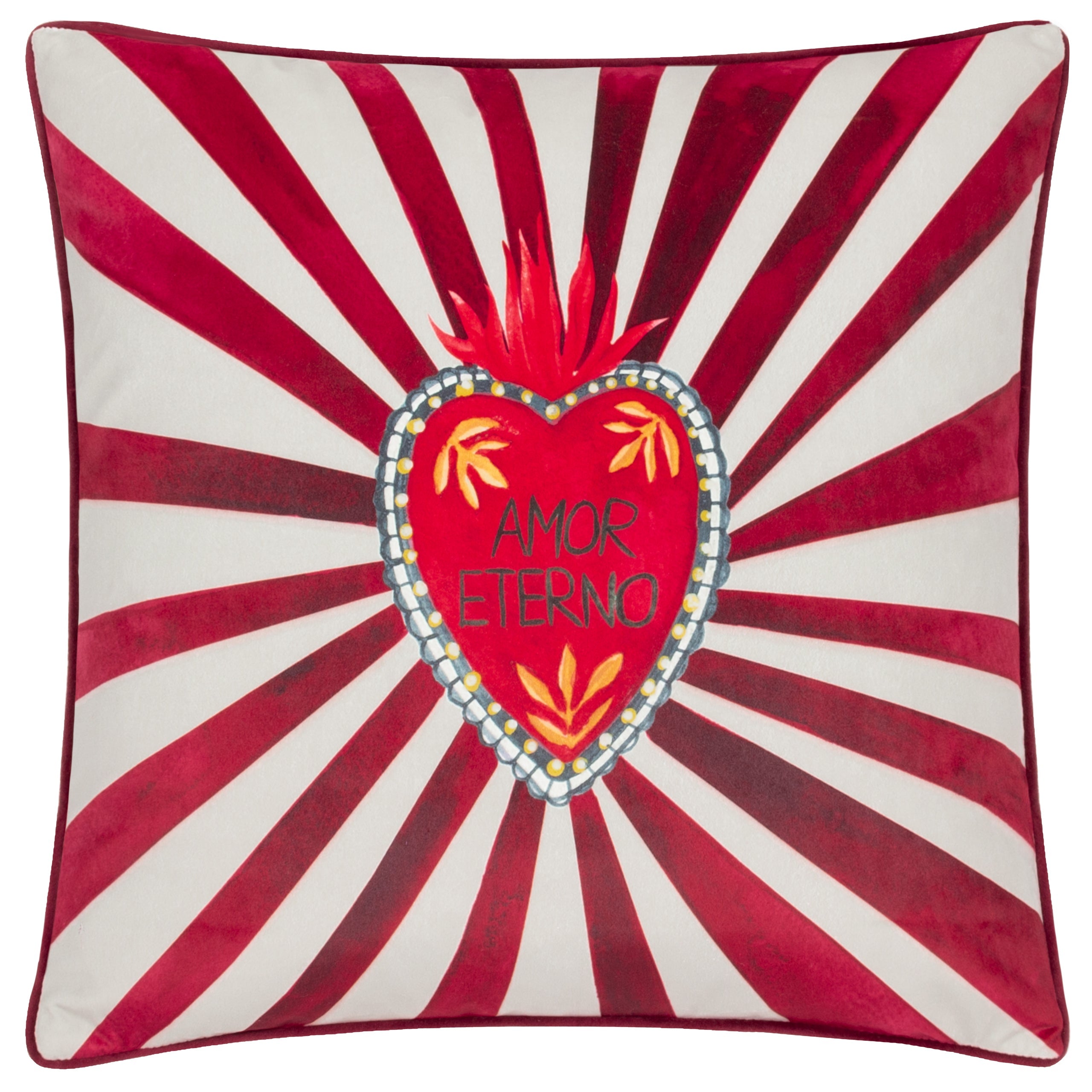 Amor Eterno Velvet Piped Cushion