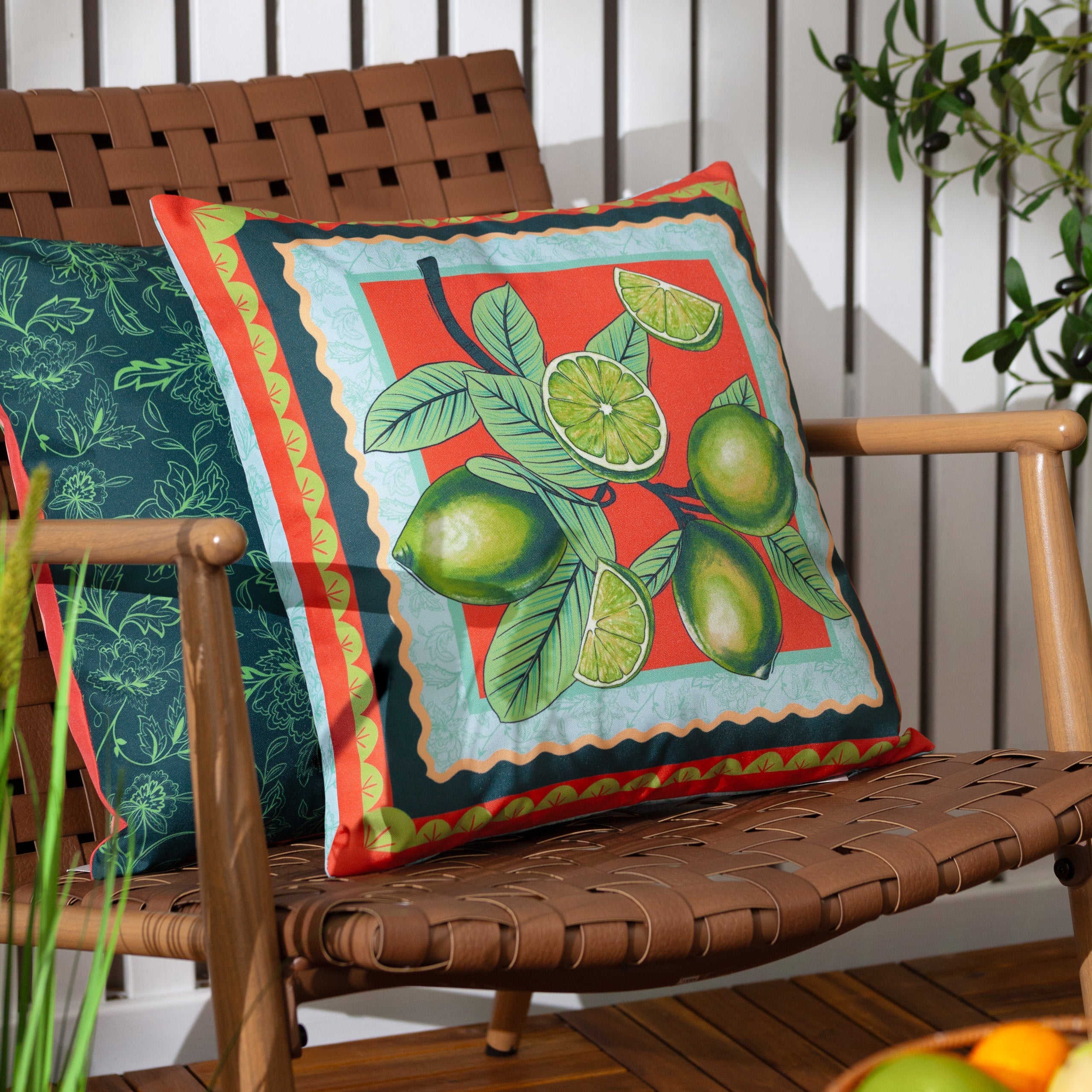 Anemone Limes Printed Outdoor Cushion