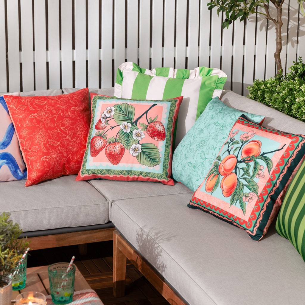 Anemone Peaches Printed Outdoor Cushion