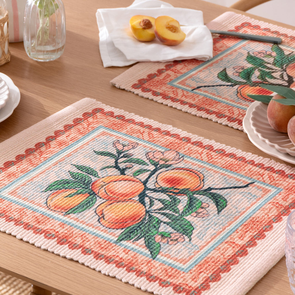 Anemone Peaches Indoor/Outdoor Set of 4 Placemats