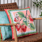 Anemone Strawberries Printed Outdoor Cushion