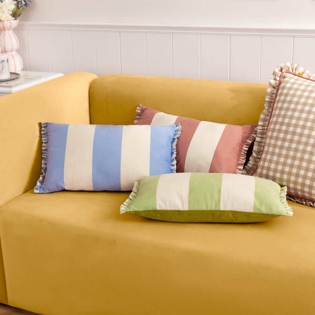 Araya Striped Velvet Cushion