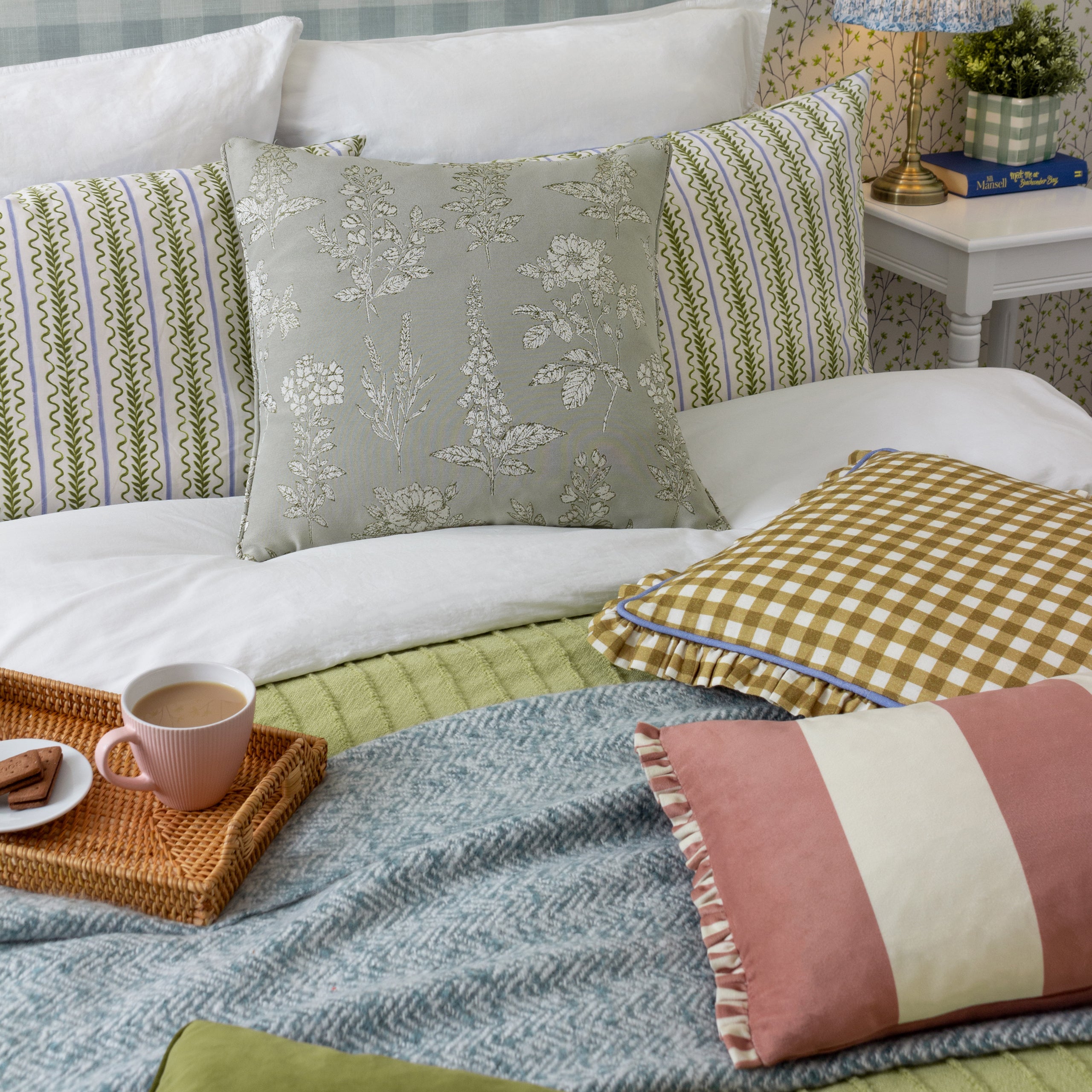 Araya Striped Velvet Cushion