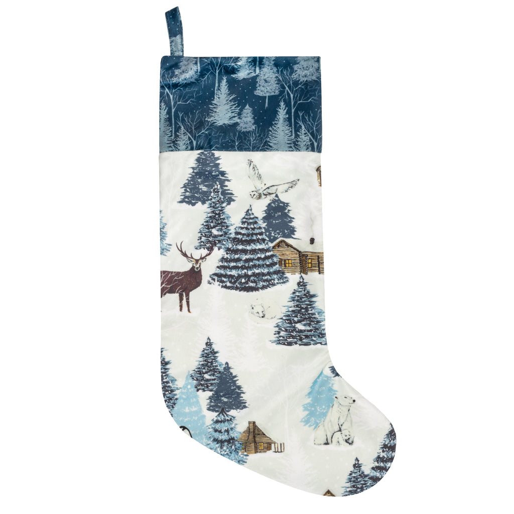 Arcticus Printed Velvet Xmas Stocking