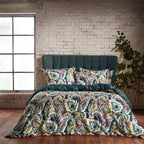 Aretha Paisley Printed Cotton Sateen Piped Duvet Cover Set