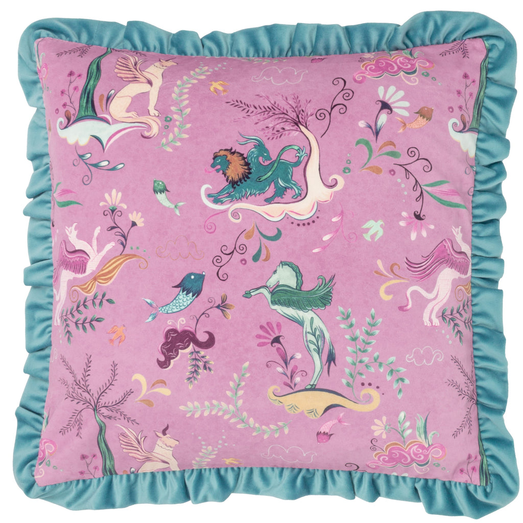 Athena Printed Velvet Cushion