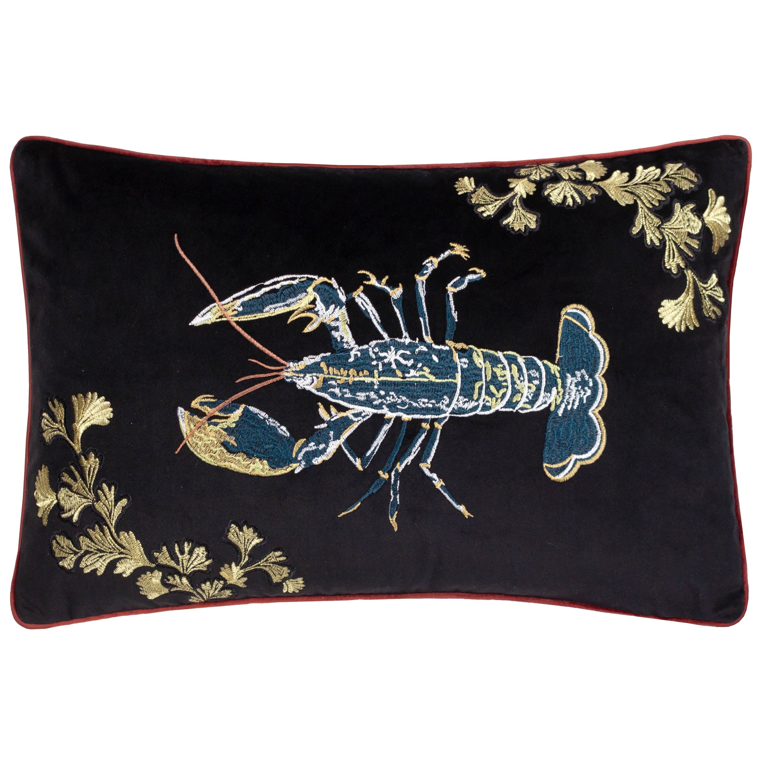 Atlantica Embroidered Velvet Cushion