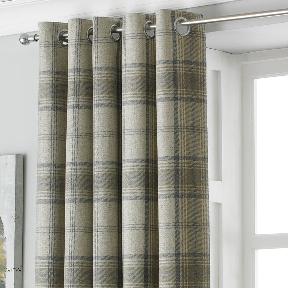Aviemore Tartan Faux Wool Eyelet Curtains