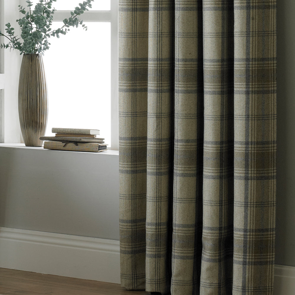 Aviemore Tartan Faux Wool Eyelet Curtains