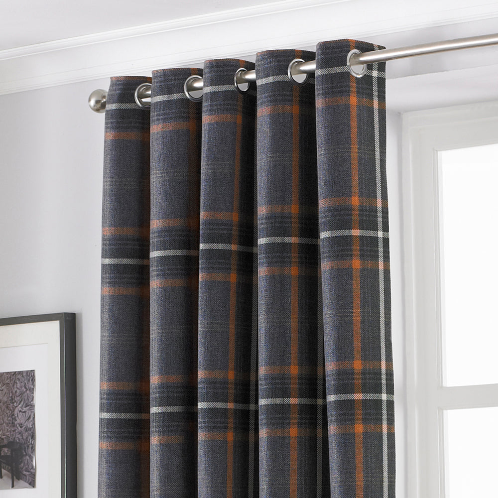Aviemore Tartan Faux Wool Eyelet Curtains