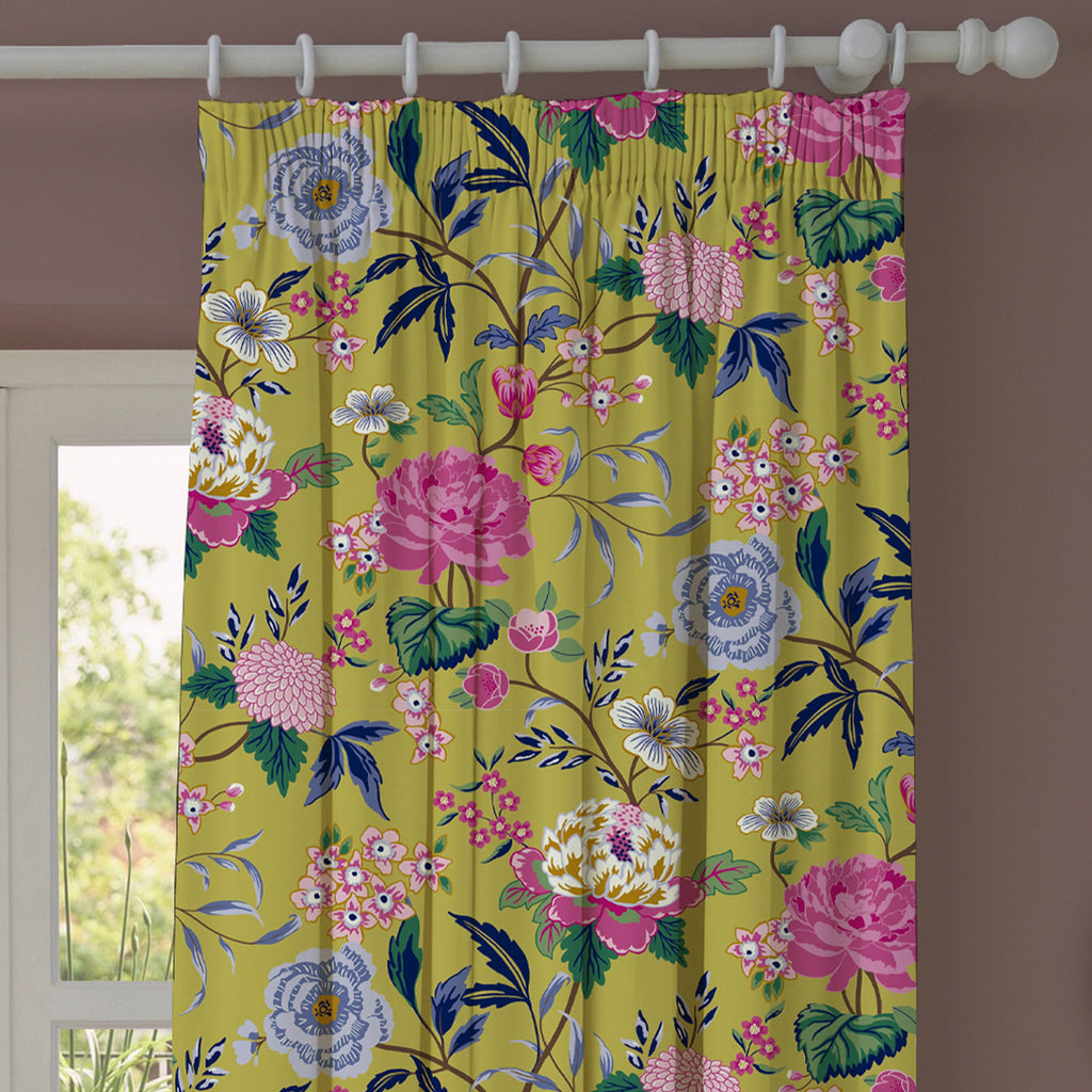 Azalea Bamboo Floral Fabric Sample