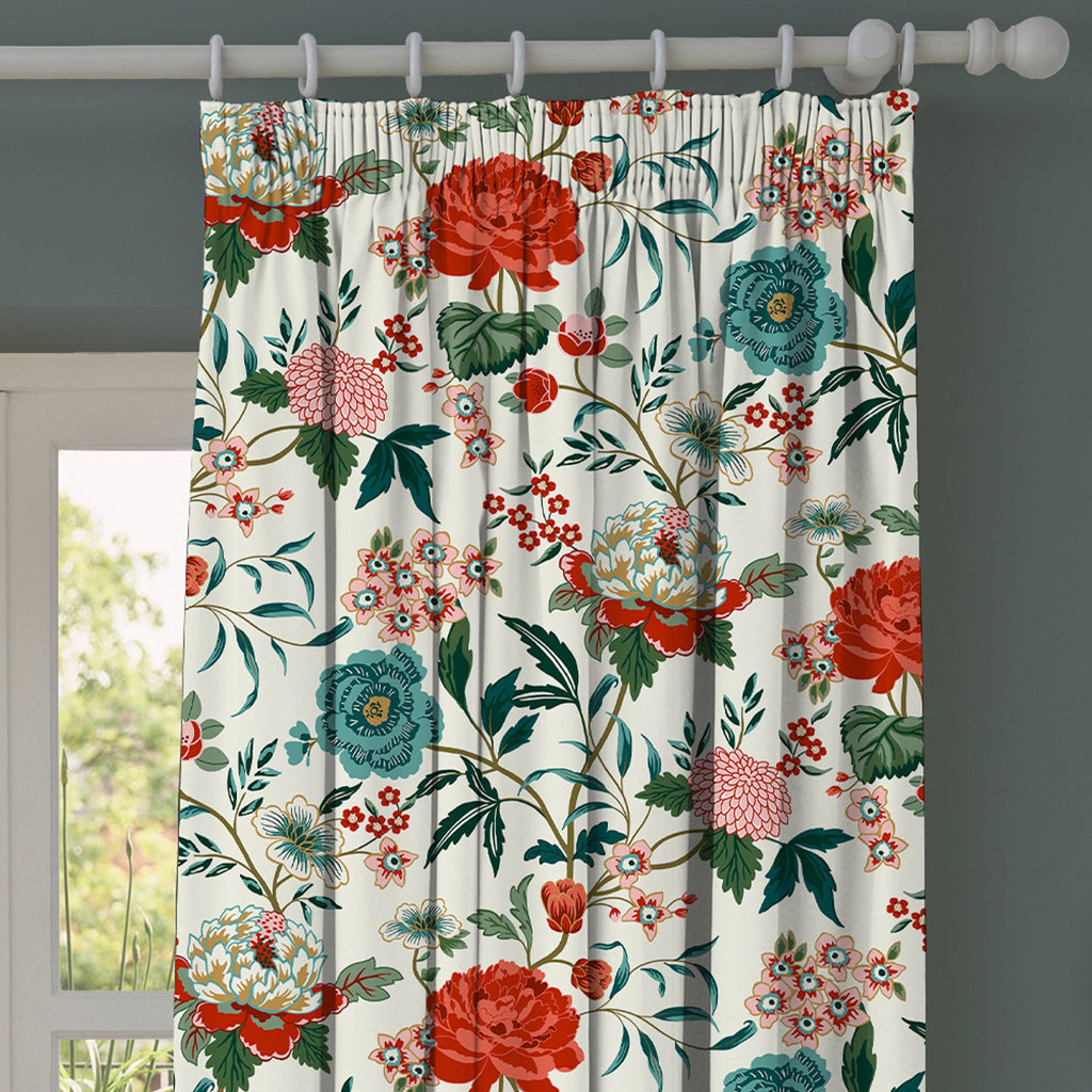 Azalea Cream Floral Fabric Sample