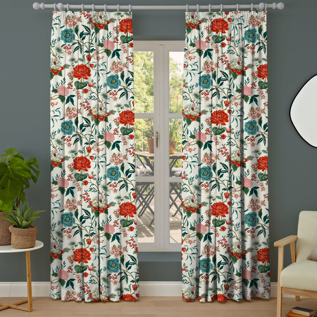 Azalea Cream Floral Fabric Sample