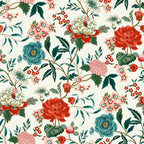 Azalea Cream Floral Fabric Sample