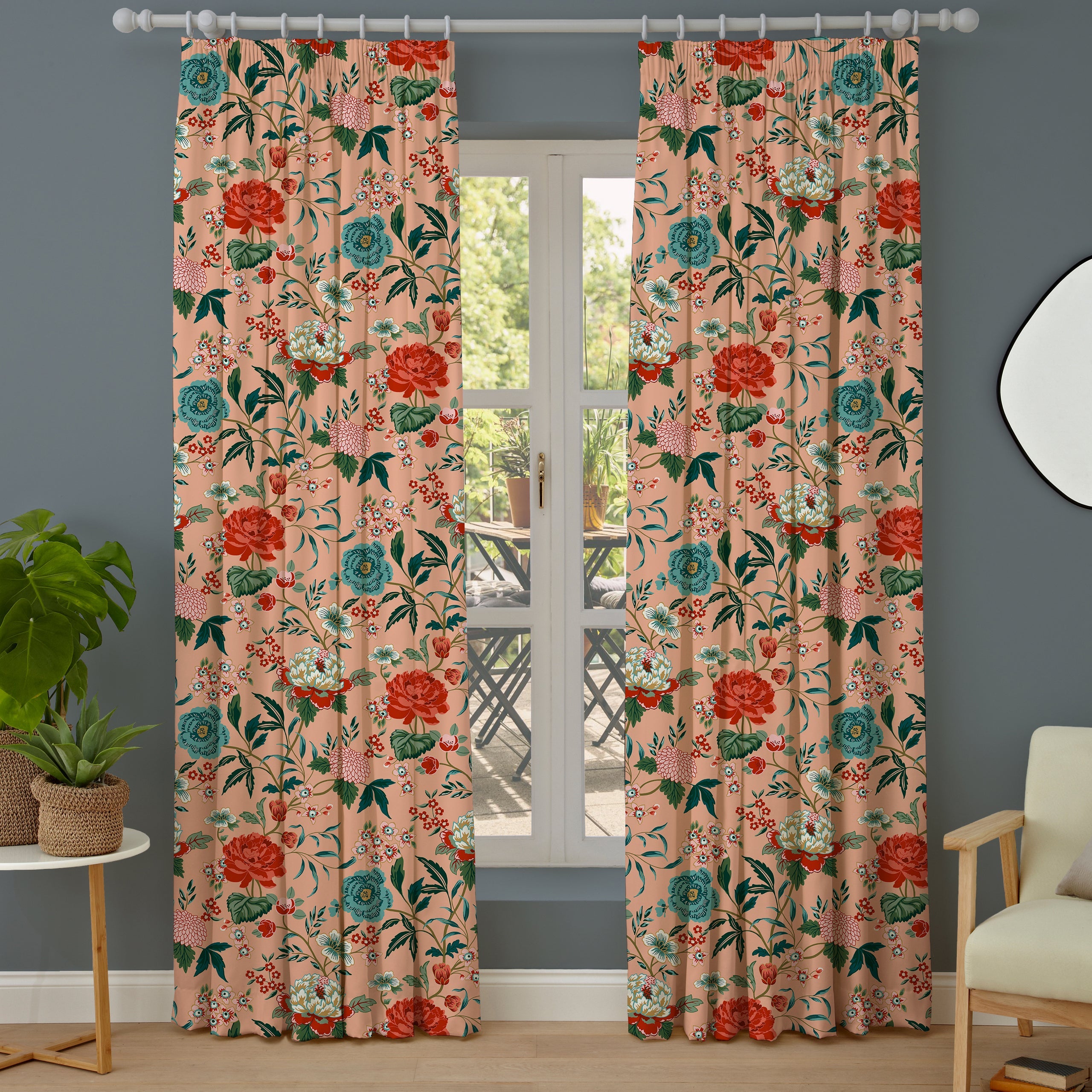 Azalea Pink Floral Fabric Sample